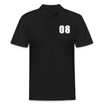 Acht 8 Zahl 08 Effekt Verzerrt Nummer - Männer Poloshirt - Schwarz - Vorne - Kai (181cm)