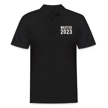 Meister 2023 Meisterprüfung Meisterbrief - Männer Poloshirt - Schwarz - Vorne - Kai (181cm)