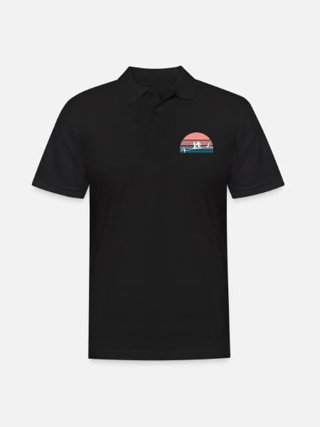 Hiking into the sunset - Men's Polo Shirt - black