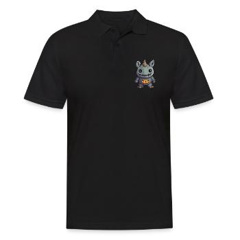 Nashorn Halloween Lustig Zombie - Männer Poloshirt - Schwarz - Vorne - Kai (181cm)