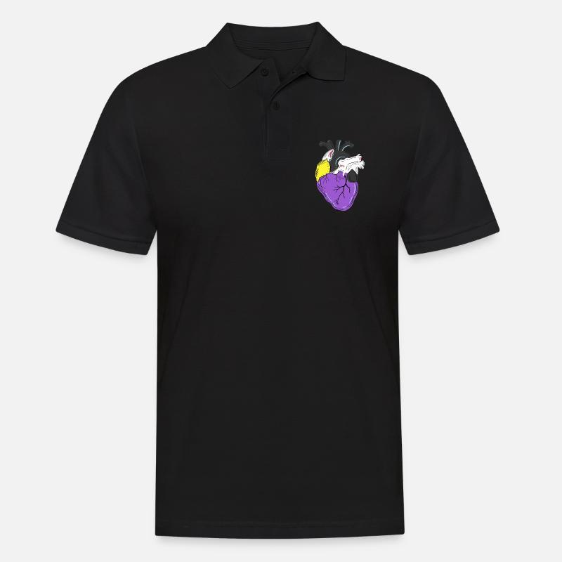 Nonbinary Pride Heart Nonbinary Pride - Men's Polo Shirt - black