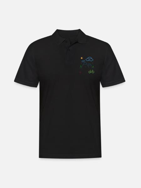 Radtour am Berg - Fahrrad - Tag am Berg - Männer Poloshirt - Schwarz