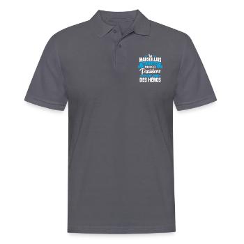 Les marseillais ont été créés pour les parisiens - Polo Homme - charbon - Devant - Nico (186cm)