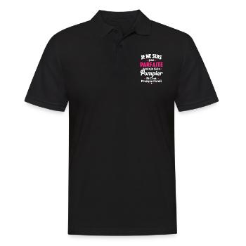 Pas parfaite mais je suis Pompier - Polo Homme - noir - Devant - Kai (181cm)