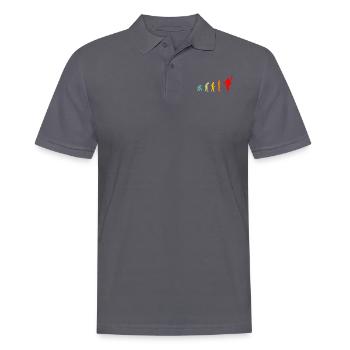 Evolution Aperitif funny gift Man - Men's Polo Shirt - charcoal grey - Front - Nico (186cm)