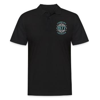 Legendär seit Februar 1977 limitierte Auflage - Männer Poloshirt - Schwarz - Vorne - Kai (181cm)