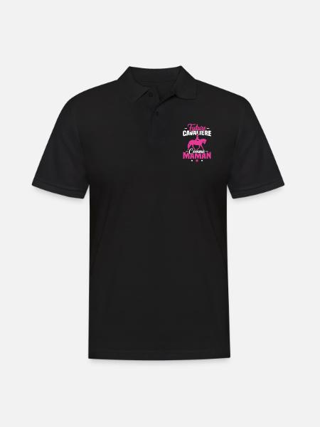 Future cavalière comme maman - Polo Homme - noir