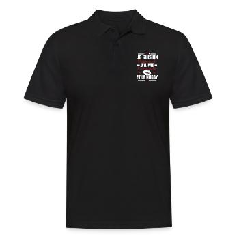 Papa cool j aime mes enfants et le rugby - Polo Homme - noir - Devant - Kai (181cm)