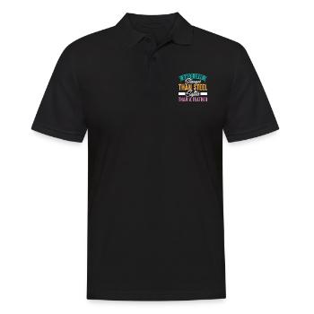 Fête des pères Papa Love Stronger Papa Papa Père Graphique - Polo Homme - noir - Devant - Kai (181cm)