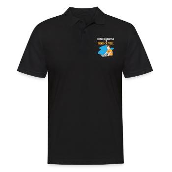 Prothèse de bras amputée Je suis Handi-capable - Polo Homme - noir - Devant - Kai (181cm)