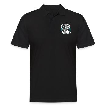 Skifahren Buddy Calls Me Tante Ski Schnee - Männer Poloshirt - Schwarz - Vorne - Kai (181cm)