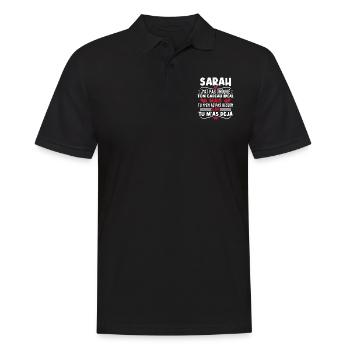 Sarah j'ai pas trouvé ton cadeau idéal... - Polo Homme - noir - Devant - Kai (181cm)