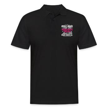 Assistante Sociale Métier Humour Cadeau Femme - Polo Homme - noir - Devant - Kai (181cm)