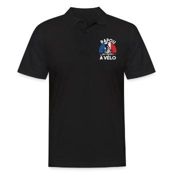Papou qui déchire à Vélo - Polo Homme - noir - Devant - Kai (181cm)