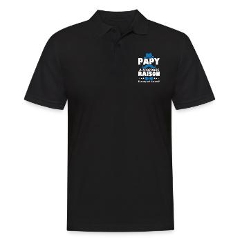 Papy a toujours Raison si mamy est d accord - Polo Homme - noir - Devant - Kai (181cm)