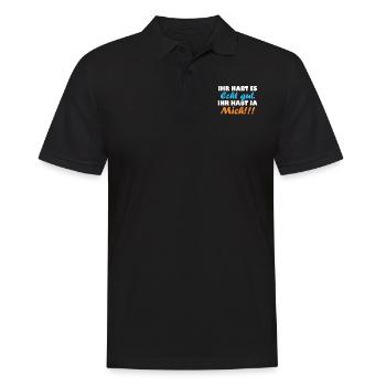 ihr habt es echt gut ihr habt ja mich - Männer Poloshirt - Schwarz - Vorne - Kai (181cm)