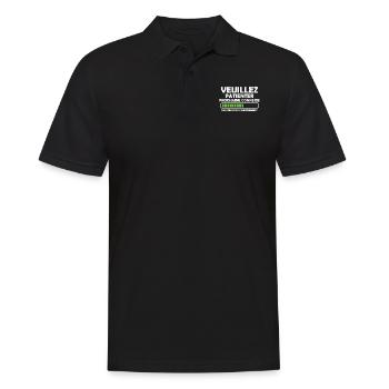 Veuillez Patienter Prochaine connerie en cours - Polo Homme - noir - Devant - Kai (181cm)