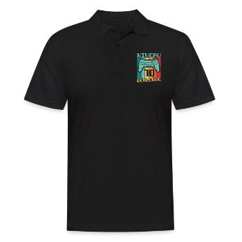 Niveau 70 débloqué Cadeau 70 ans Anniversaire - Polo Homme - noir - Devant - Kai (181cm)