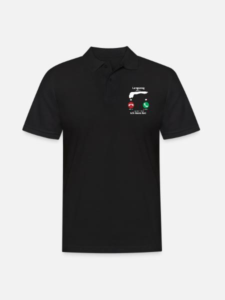 Langeoog Anruf - Männer Poloshirt - Schwarz