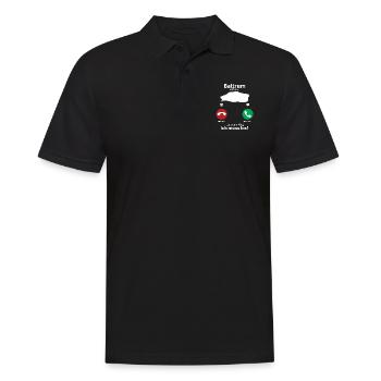 Baltrum Anruf Telefon Nordsee Insel Urlaub Reise - Männer Poloshirt - Schwarz - Vorne - Kai (181cm)