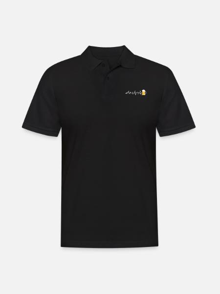 Heartbeat Mountains and Beer - Men's Polo Shirt - black