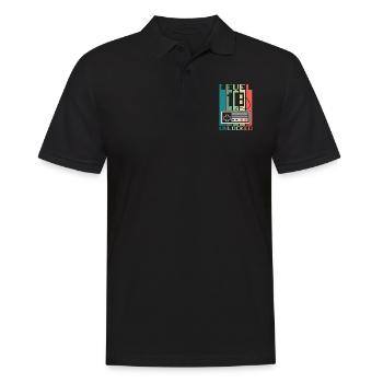 Level 18 freigeschaltet - Männer Poloshirt - Schwarz - Vorne - Kai (181cm)