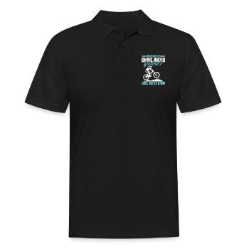 Warum ich ohne akku fahre weil ich es kann - Männer Poloshirt - Schwarz - Vorne - Kai (181cm)