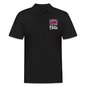 Ich Muss Nicht Nein Sagen Ich Bin Die Oma - Männer Poloshirt - Schwarz - Vorne - Kai (181cm)