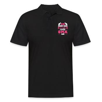 So sieht eine richtig coole Oma aus - Männer Poloshirt - Schwarz - Vorne - Kai (181cm)