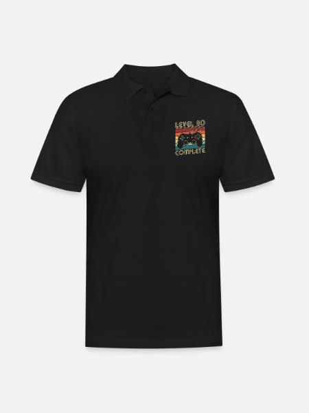 Niveau 80 Complet Cadeau d’anniversaire 80 ans - Polo Homme - noir