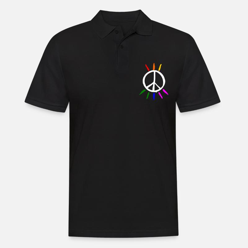 Peace - Männer Poloshirt - Schwarz