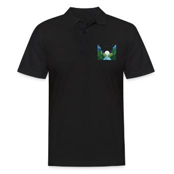 Full Moon Forest Trees River Gift Nature - Men's Polo Shirt - black - Front - Kai (181cm)