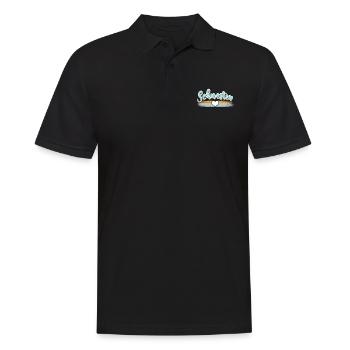 Schwester - Männer Poloshirt - Schwarz - Vorne - Kai (181cm)