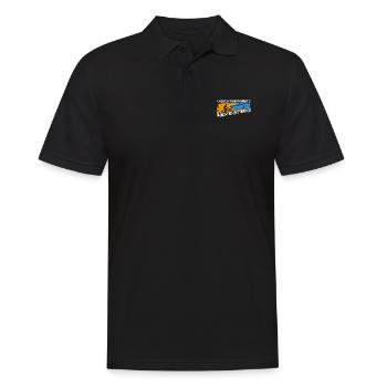Biken ohne Akku ohne Motor- Biker Silhouette - Männer Poloshirt - Schwarz - Vorne - Kai (181cm)