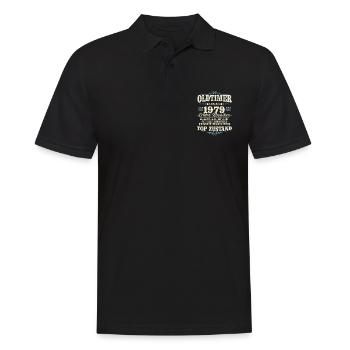 Oldtimer Baujahr 1979 Jahrgang geboren Geburtstag - Männer Poloshirt - Schwarz - Vorne - Kai (181cm)