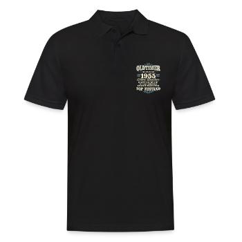 Oldtimer Baujahr 1955 Jahrgang geboren Geburtstag - Männer Poloshirt - Schwarz - Vorne - Kai (181cm)