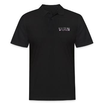 Stricken Stricknadel Wolle Lustiges - Männer Poloshirt - Schwarz - Vorne - Kai (181cm)