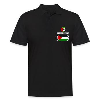 Free palestine - Polo Homme - noir - Devant - Kai (181cm)