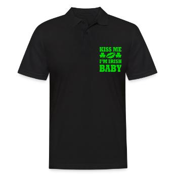 kiss me im irish baby - Men's Polo Shirt - black - Front - Kai (181cm)