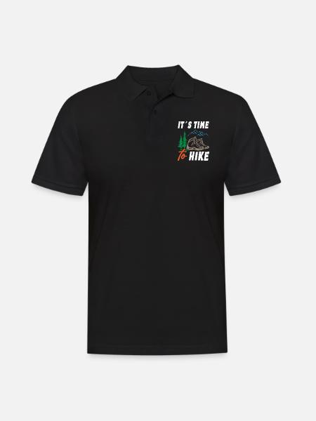 Its Time to Hike - Männer Poloshirt - Schwarz