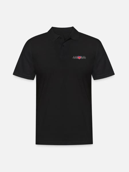 The British Heart Line - Men's Polo Shirt - black