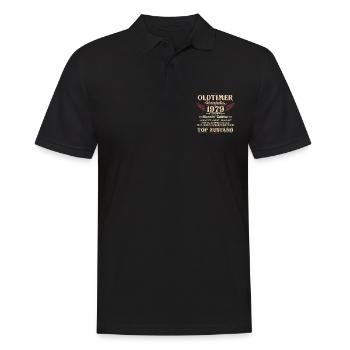 Oldtimer Baujahr 1979 Jahrgang Geburtstag Geschenk - Männer Poloshirt - Schwarz - Vorne - Kai (181cm)