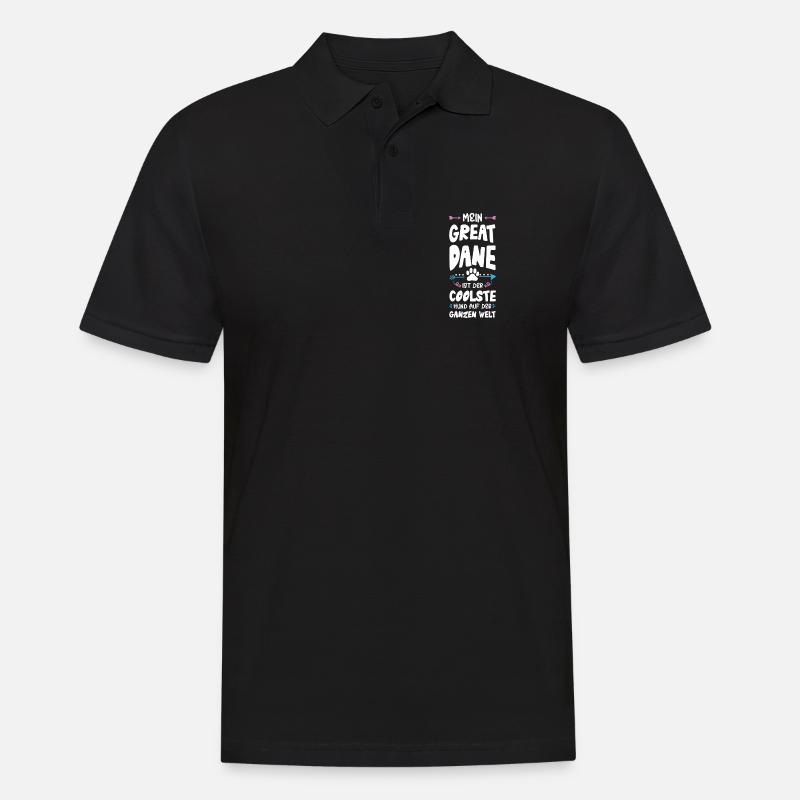 great dane hund spruch - Männer Poloshirt - Schwarz