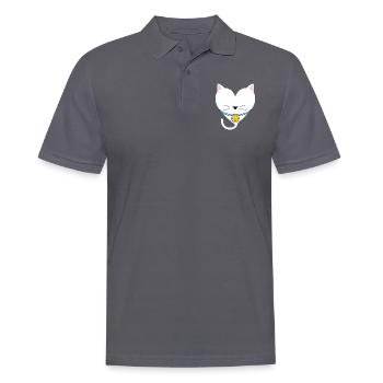 Katzenherz-Design für Katzenfans - Männer Poloshirt - Anthrazit - Vorne - Nico (186cm)