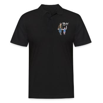 Design de fille de la fête des pères - Polo Homme - noir - Devant - Kai (181cm)