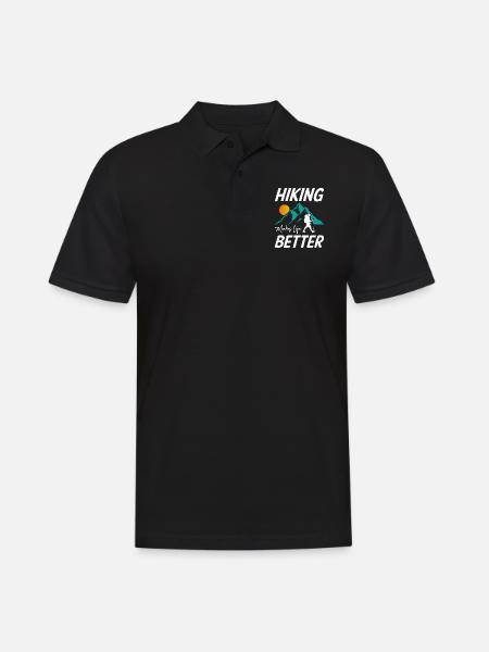 Hiking Makes Life Better - Men's Polo Shirt - black