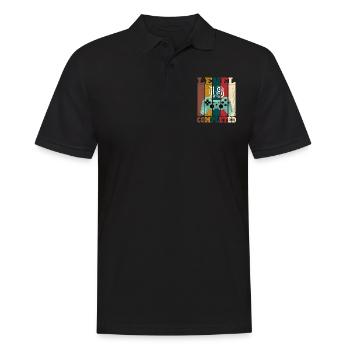 Niveau 18 achevé, cadeau anniversaire 18 ans gamer - Polo Homme - noir - Devant - Kai (181cm)