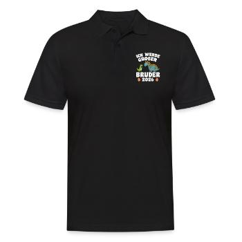 Ich Werde Großer Bruder 2026 - Männer Poloshirt - Schwarz - Vorne - Kai (181cm)