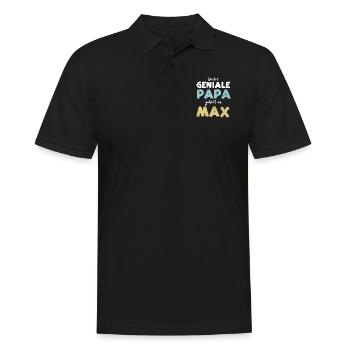 Dieser Geniale Papa Gehört Zu Max - Männer Poloshirt - Schwarz - Vorne - Kai (181cm)