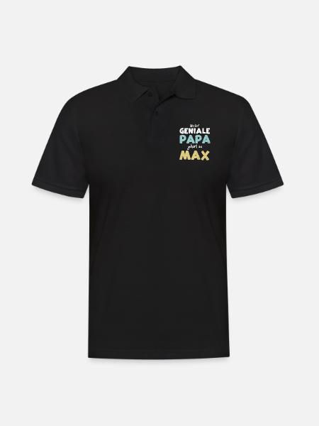 Dieser Geniale Papa Gehört Zu Max - Männer Poloshirt - Schwarz